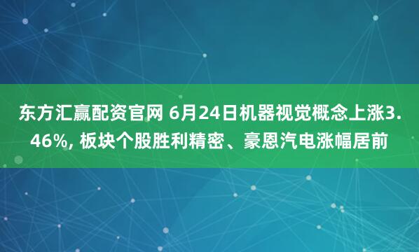 东方汇赢配资官网 6月24日机器视觉概念上涨3.46%, 板块个股胜利精密、豪恩汽电涨幅居前