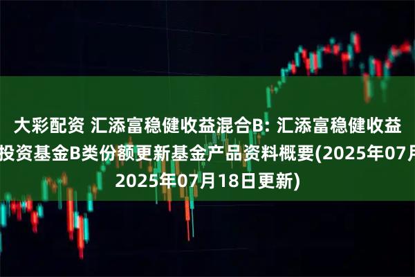 大彩配资 汇添富稳健收益混合B: 汇添富稳健收益混合型证券投资基金B类份额更新基金产品资料概要(2025年07月18日更新)